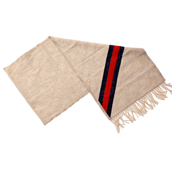 Gucci Classic Beige GG Print Blue & Red Stripe Scarf Pre-owned - Picture 3 of 14